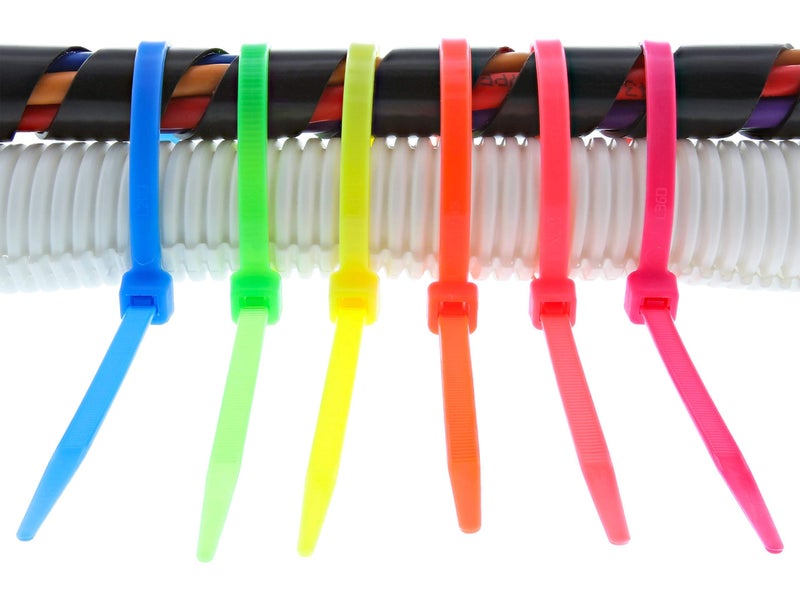 SECURE CABLETIES Secure 8 Inch Fluorescent Orange 50 lb Standard Nylon Cable Tie - 100 Pack - Image 3